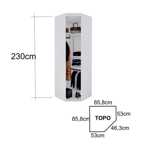 Imagem de Closet Modulado Sem Portas Canto 45 MDF Lotus Belmax