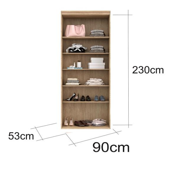 Imagem de Closet Modulado Sem Portas com Prateleiras 90 cm MDF Lotus Belmax