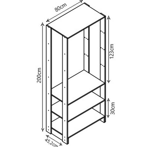 Imagem de Closet Multi Yes Com 2 Cabideiros e 12 Prateleiras Nova Mobile