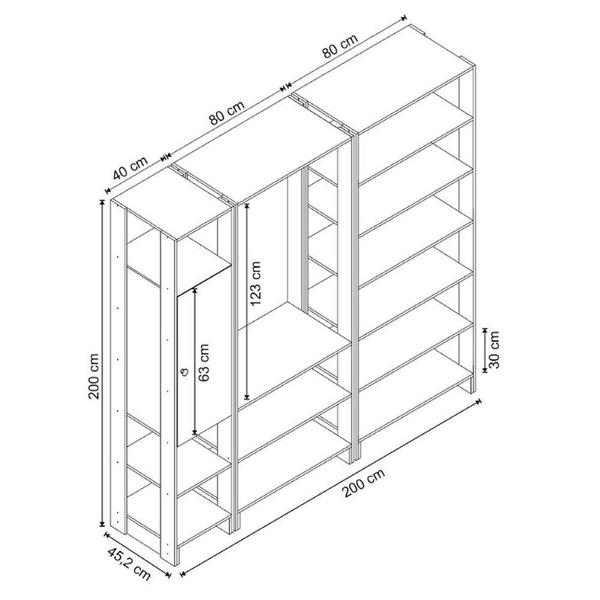 Imagem de Closet Multi Yes Com Cabideiro Porta e 12 Prateleiras Nova Mobile