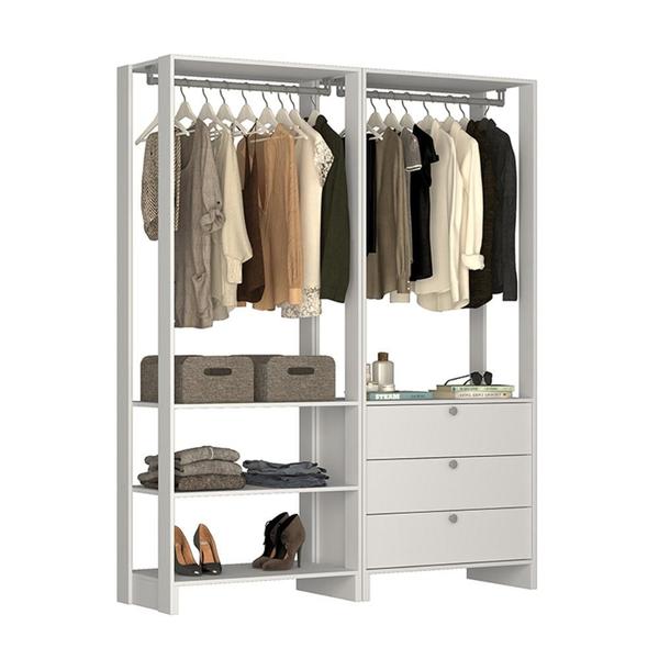 Imagem de Closet Organizador de Roupas 1,6m Solteiro Branco