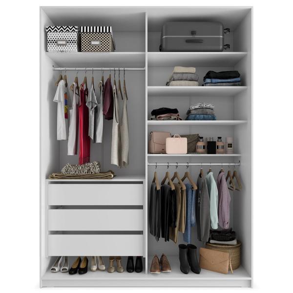 Imagem de Closet Solteiro 100% Mdf Bp 159,5cm 3 Gavetas Monreale