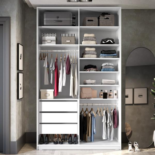 Imagem de Closet Solteiro 100% MDF BP 2 Vaos 3 Gavetas Sion