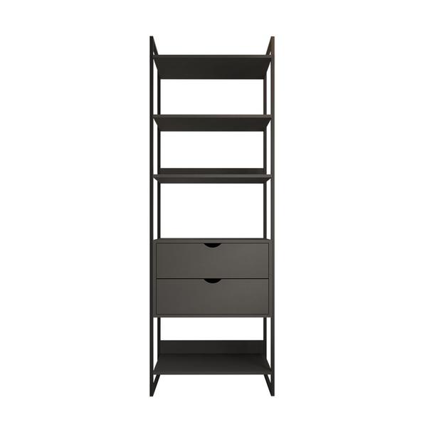 Imagem de Closet Solteiro Estilo Industrial Loft 1 Módulo com Gaveta Preto Ferro Preto 