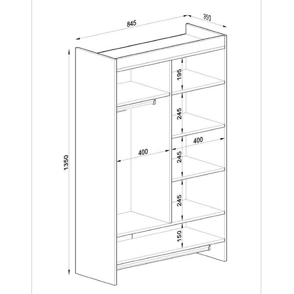 Imagem de Closet Suspenso Kd1700 Bac Branco - Quiditá Móveis