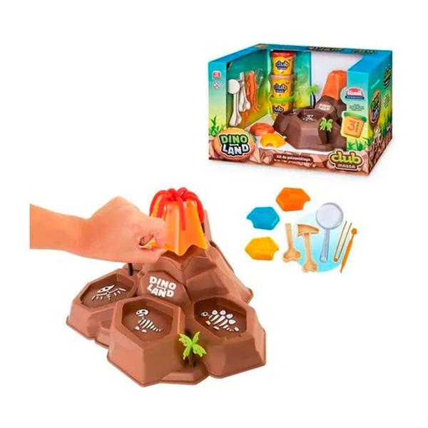 Imagem de Club dino land  vulcao com massinha de modelar - Usual Brinquedos