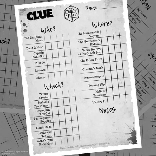 Imagem de Clue: O Jogo de RPG de The Mighty Nein - Edição Oficial USAopoly