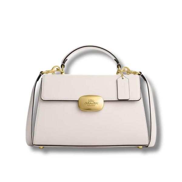 Imagem de Coach Eliza Top Handle Bag - Bolsa de Mão em couro legítimo - cor Branco Giz