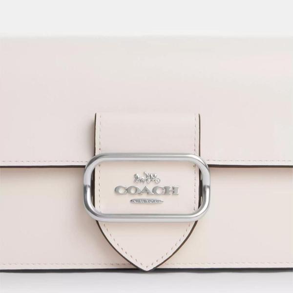 Imagem de Coach Morgan Shoulder Bag - Bolsa de Ombro em couro legítimo - cor Branco Giz