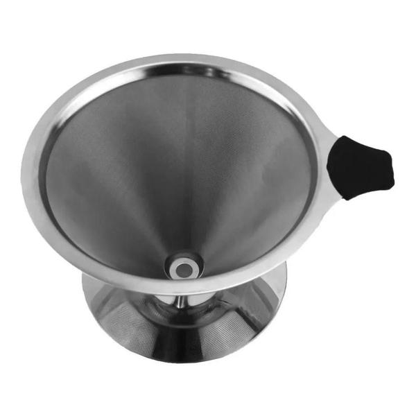 Imagem de Coador De Café Aço Inox Filtro Ecológico 25Gr 6,5Cm - 400Ml