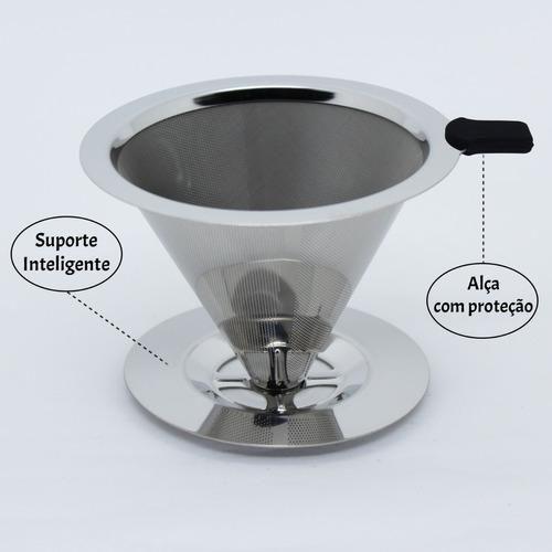 Imagem de Coador De Café Inox Filtro De Café Inox Reutilizável Tam 102