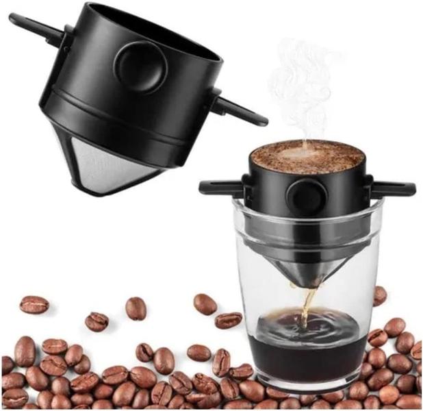 Imagem de Coador de Café Portátil Mini Filtro De Cafe Aço Inox Drip Coffee Cozinha Reutilizavel FL