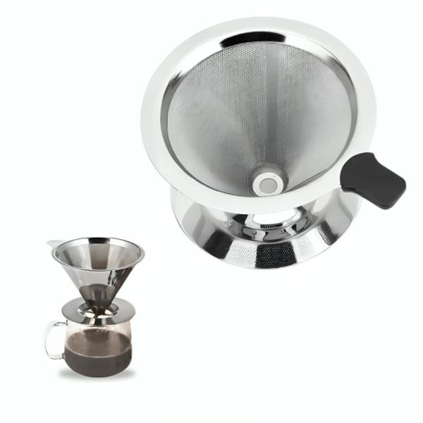 Coador Inox Para Café Permanente Sem Papel - FSS Variedades Imagem de Coador Inox Para Café Permanente Sem Papel