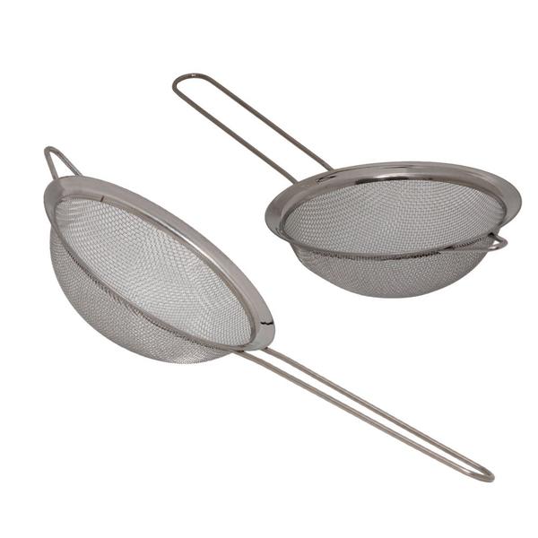 Imagem de Coador Peneira Redonda 10cm Utensílio de Cozinha Aço Inox