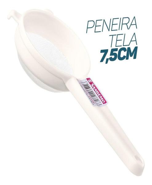 Imagem de Coador Peneira Tela Nylon Plástico Sanremo 7,5cm Durável 