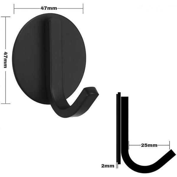 Imagem de Coat Hook Wokex Creative Free Punch Round Black Stainless St