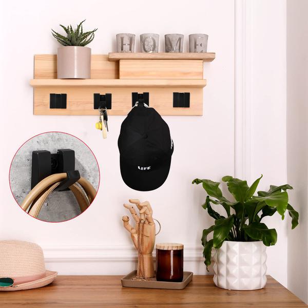 Imagem de Coat Hooks Queekay Folding Hideaway, 4 peças, alumínio espacial