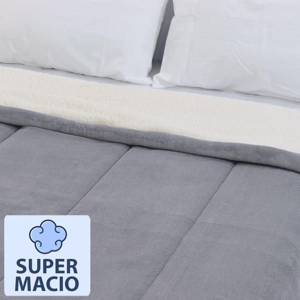 Imagem de Coberdrom Casal Edredom Dupla-Face Soft Aveludado e Sherpa tipo Lã 240x190cm - BF Colchões