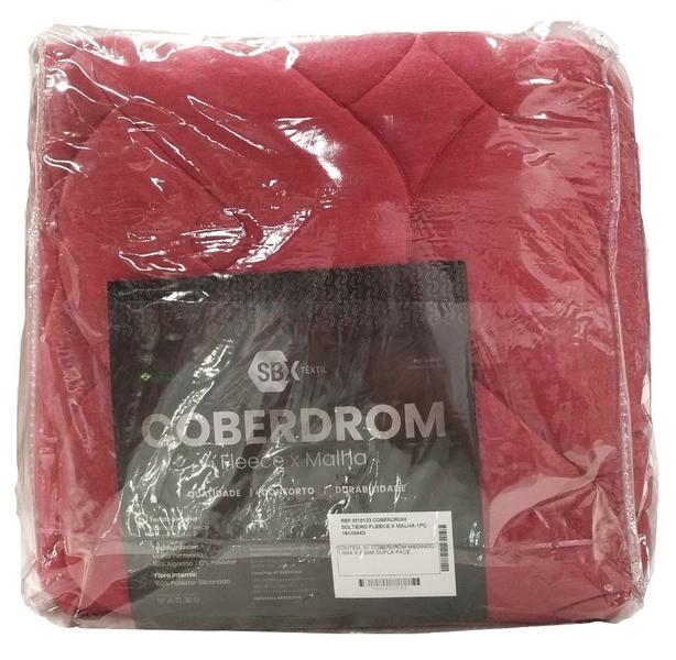 Imagem de Coberdrom Casal Fleece X Malha 1Pc Vinho - SBX