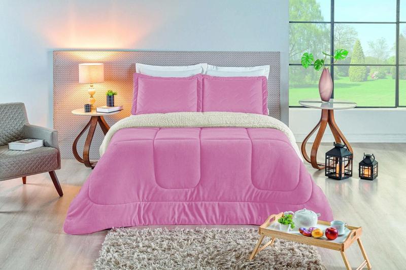 Coberdrom Casal Queen Sherpa Edredrom Pele de Carneiro 2,40m x 2,20m - TAINÁ ENXOVAIS Imagem de Coberdrom Casal Queen Sherpa Edredrom Pele de Carneiro 2,40m x 2,20m