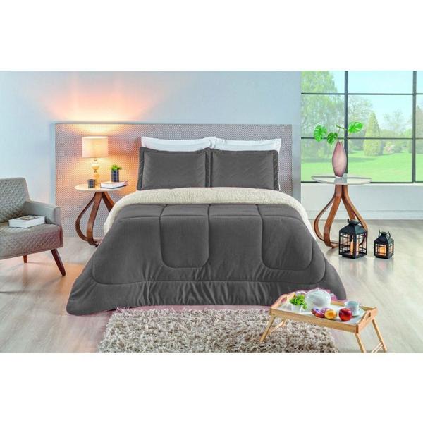 Coberdrom Casal Queen Sherpa Edredrom Pele de Carneiro 2,40m x 2,20m - TAINÁ ENXOVAIS Imagem de Coberdrom Casal Queen Sherpa Edredrom Pele de Carneiro 2,40m x 2,20m