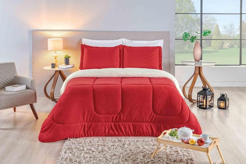 Coberdrom Casal Queen Sherpa Edredrom Pele de Carneiro 2,40m x 2,20m - TAINÁ ENXOVAIS Imagem de Coberdrom Casal Queen Sherpa Edredrom Pele de Carneiro 2,40m x 2,20m