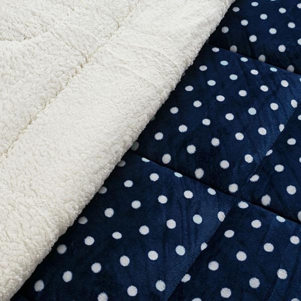 Coberdrom Cobertor Meggy Poá King Sherpa Manta Flannel Bolinhas - Azul Marinho - Casa Scarpa Imagem de Coberdrom Cobertor Meggy Poá King Sherpa Manta Flannel Bolinhas - Azul Marinho