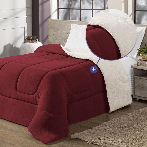 Coberdrom Cobertor Solteiro 1 Peça Maya Manta Soft e Sherpa de Carneiro 100% Poliéster - MR Enxovais Imagem de Coberdrom Cobertor Solteiro 1 Peça Maya Manta Soft e Sherpa de Carneiro 100% Poliéster