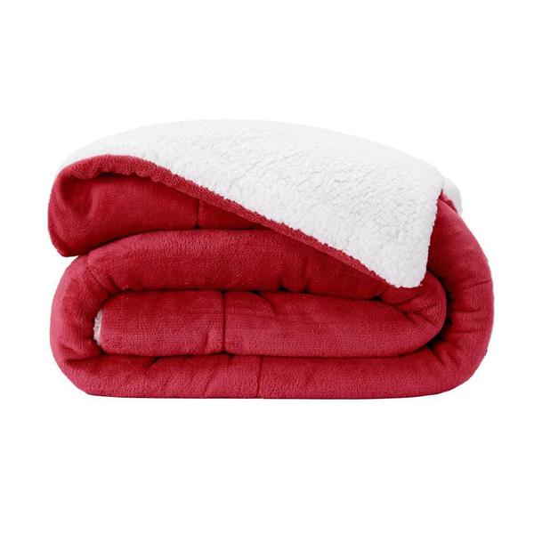 Imagem de Coberdrom Dupla Face Casal/Queen 2,2X2,4 Com Sherpa Vermelho