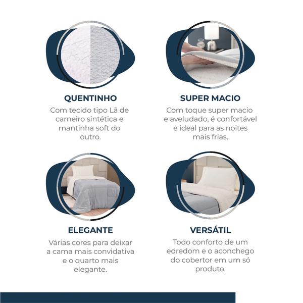 Coberdrom dupla face sherpa com manta fleece solteiro 01 peça - NANNY ENXOVAIS Imagem de Coberdrom dupla face sherpa com manta fleece solteiro 01 peça