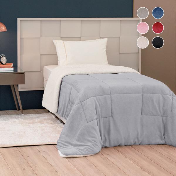 Coberdrom dupla face sherpa com manta fleece solteiro 01 peça - NANNY ENXOVAIS Imagem de Coberdrom dupla face sherpa com manta fleece solteiro 01 peça