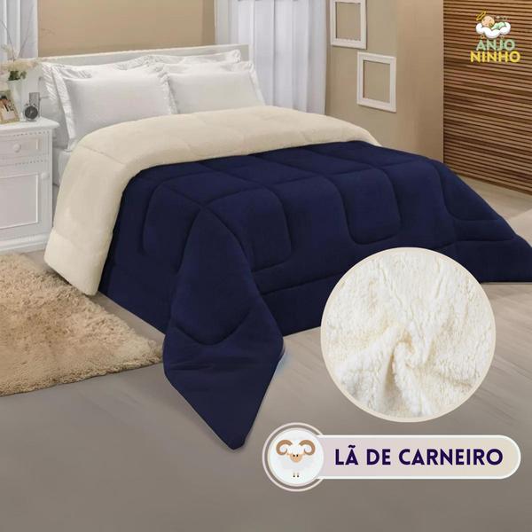 Imagem de Coberdrom Edredom Cobertor Sherpa Lã Pele de Carneiro 2,20x2,40 Cama Casal Queen