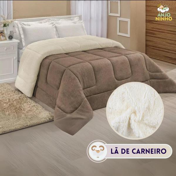 Imagem de Coberdrom Edredom Cobertor Sherpa Lã Pele De Carneiro Cama Casa Queen 2,20 x 2,40