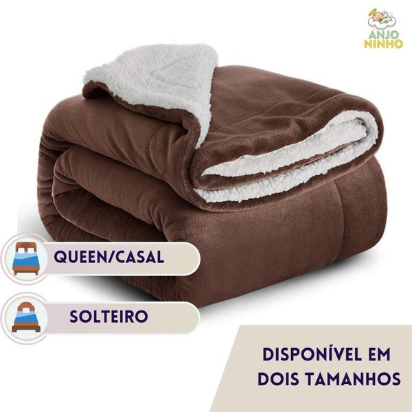 Imagem de Coberdrom Edredom Cobertor Sherpa Lã Pele De Carneiro Cama Casa Queen 2,20 x 2,40