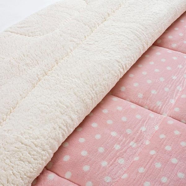 Imagem de Coberdrom Estampado Sherpa e Flannel Petit Poá Queen 01 Peça Manta Alta 150g - Rosa 