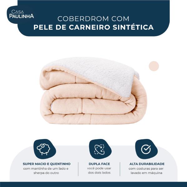 Imagem de Coberdrom rolinho sherpa/manta fleece solteiro