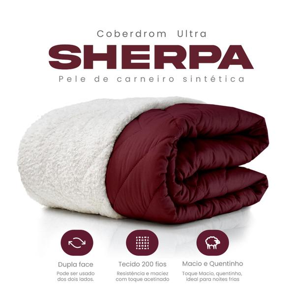 Imagem de Coberdrom sherpa ultra microfibra com sherpa queen - 01 pç