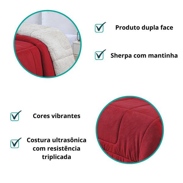 Imagem de Coberdrom Solteiro Dupla Face Sherpa / Manta Soft Preto