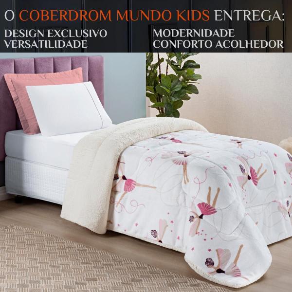 Imagem de Coberdrom Solteiro Grosso Mundo Kids Dupla Face Super Macio