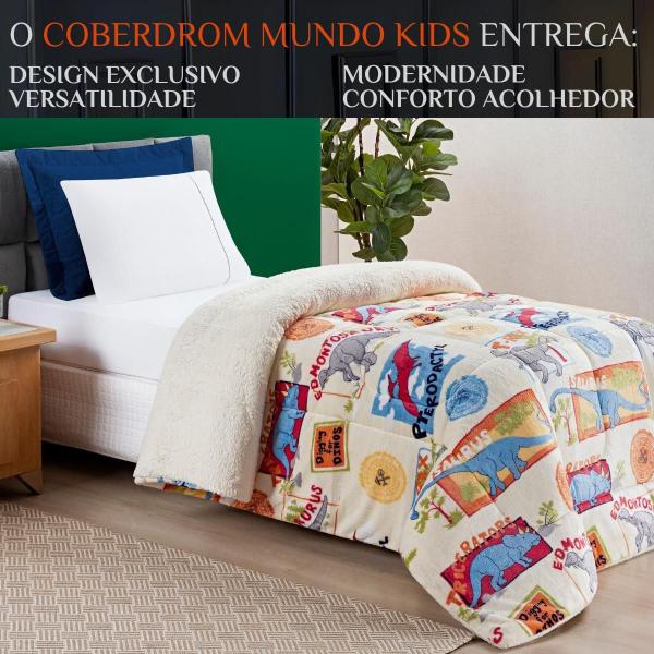 Imagem de Coberdrom Solteiro Grosso Mundo Kids Dupla Face Super Macio