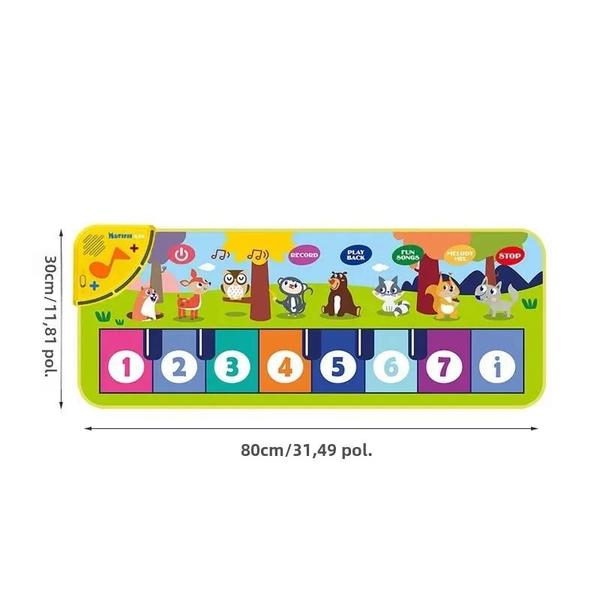 Imagem de Cobertor Almofada Piano Infantil Interativo com Desenhos Animados - Quebra-Cabeça Musical