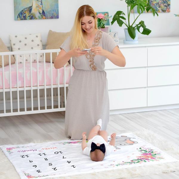 Imagem de Cobertor Baby Milestone Blankets Kemina Elephant