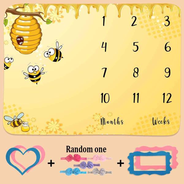 Imagem de Cobertor Baby Milestone PHMOJEN Bee Honeycomb 47x40cm com Acc