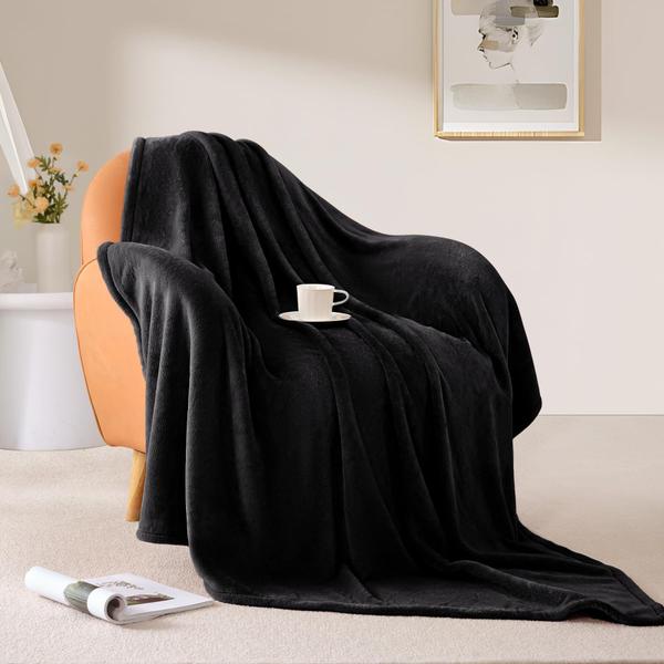 Imagem de Cobertor BEAUTEX Fleece Queen Size Super Soft Flanela Preto