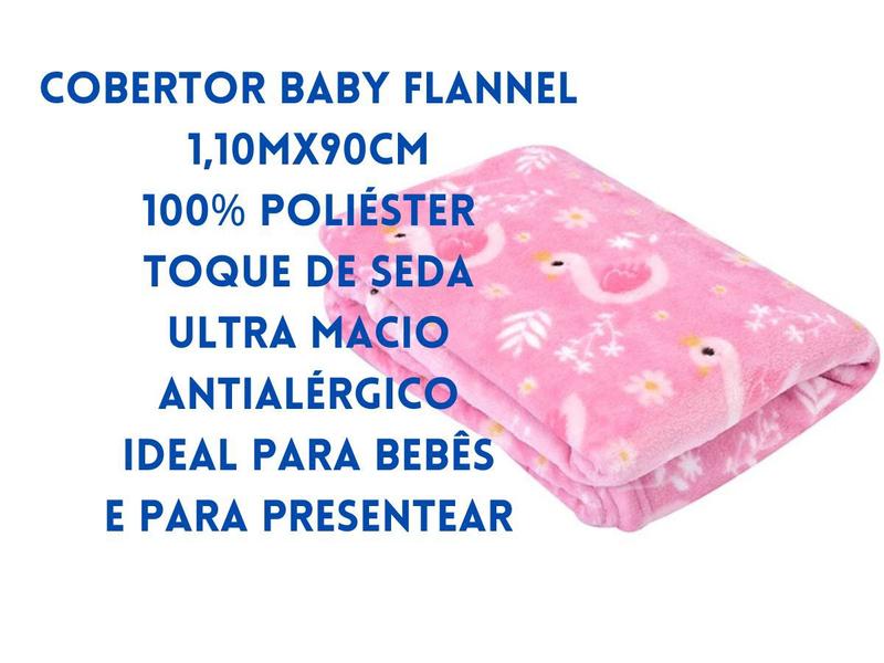 Imagem de Cobertor Bebe Antialérgico Flannel  Menina Ou Menino Manta 1,10cmx90cm Toque de Seda Ultra Macio Enxoval Maternidade