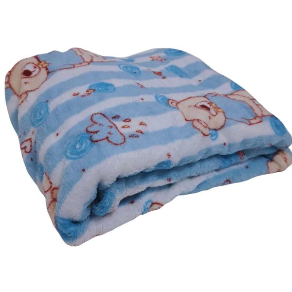 Imagem de Cobertor Bebe Manta Estampado Cutty Ursinho Azul 90x110cm