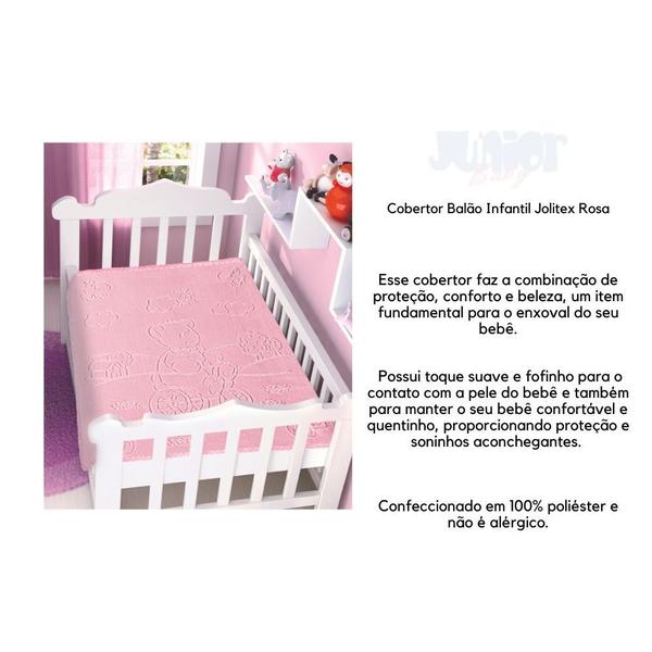 Imagem de Cobertor Bebê Menina Feminino Raschel Jolitex Criança 1.10m Coberta Estampa Animais Macio Anti Alérgico Rosa