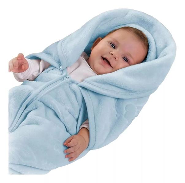 Imagem de Cobertor Bebe Menino Touch Relevo Saco Ziper Raschel Jolitex