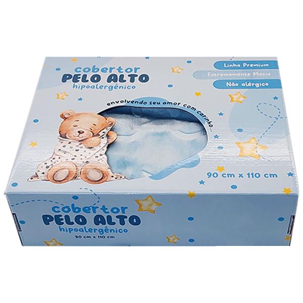 Imagem de Cobertor Bebe Urso Azul Bebe Enxoval Menino Berço Frio Inverno Grosso Microfibra Antialergico 90x110