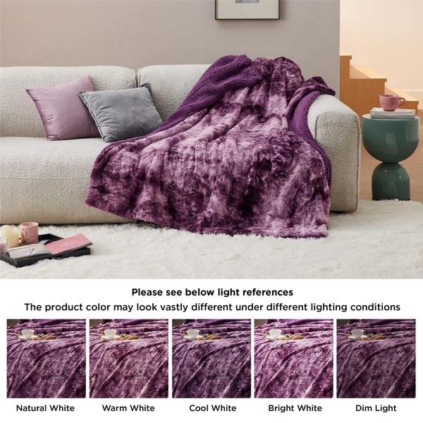 Imagem de Cobertor Bedsure Fuzzy Twin Size Purple Faux Fur Sherpa